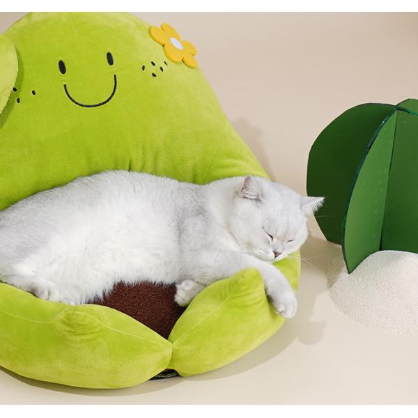green cat bed