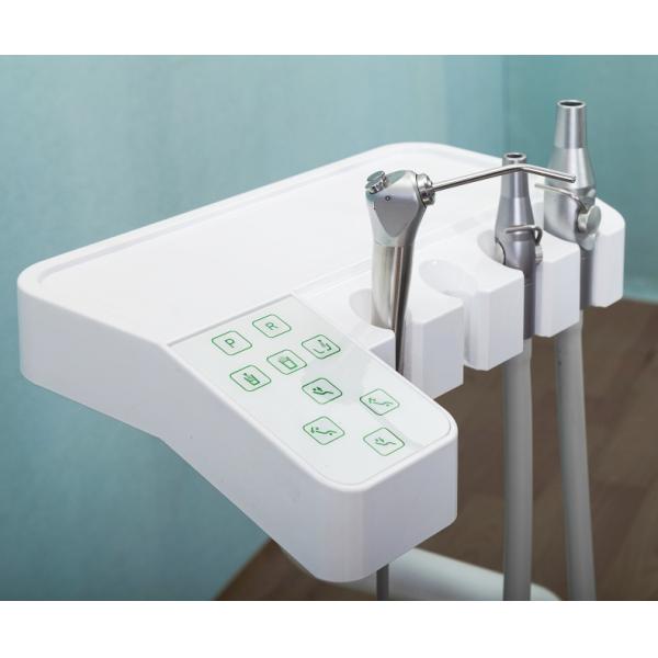 Grey Color Dental Treatment Chair Unit Mobile Instrument Tray Design Dental Chair With Memories