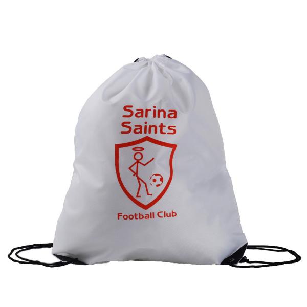 Full Color Printed Yellow 210D Nylon Sports Drawstring Bag