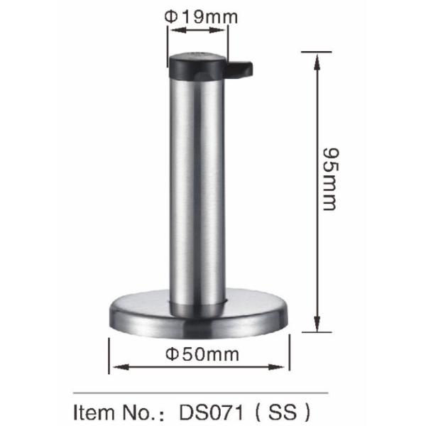 Antirust Stainless Steel Interior Door Stops With Cloth Hook Rubber Striker