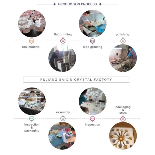 ZT-407 New Gold diamond stand with Hanging Crystal candles holder for wedding table top centerpiece