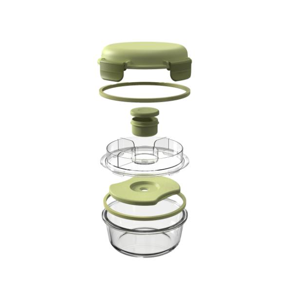 Stackable Borosilicate Glass Lunch Box Microwave Safe Glass Food Lunch Containers 950ml 1050ml