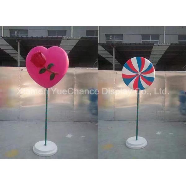 Shop Display Custom Color Giant Fiberglass Lollipop Diameter 80cm OEM Design