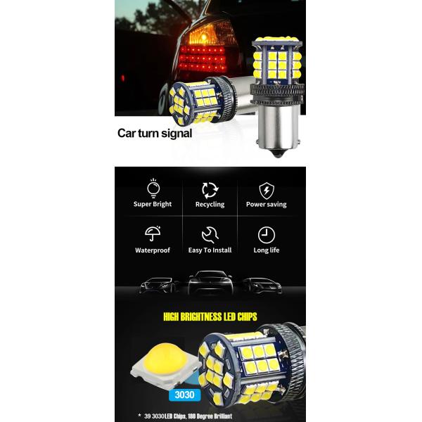 Aluminum Alloy LED Turn Signals Indicators 3030 39 SMD 12v 1156 BA15S 1157 BAY15D T20 T25 Car Turn Signal