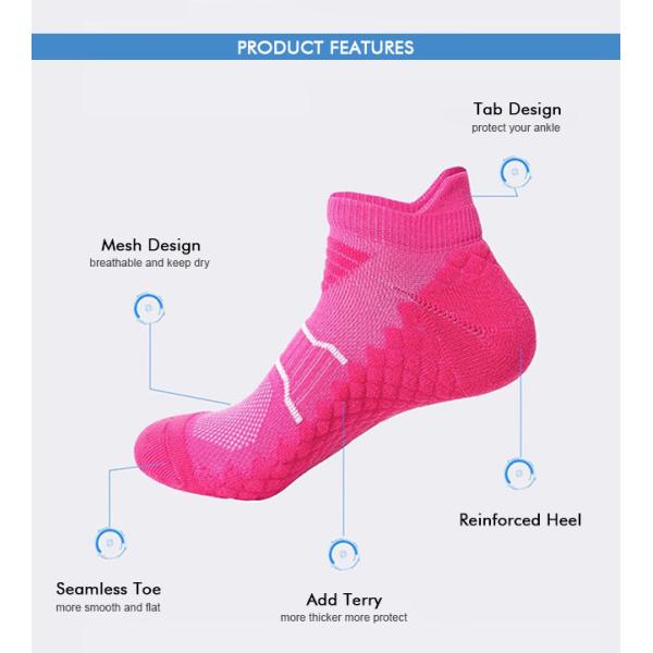 Anti Slip Padded Athletic Socks Cotton Ankle Running Sports Socks Custom Logo