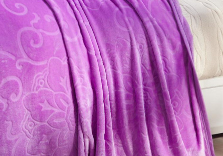 Luxury Purple Solid Flannel Blanket Warm For Sofa Bedding Anti - Pilling Soft Touch