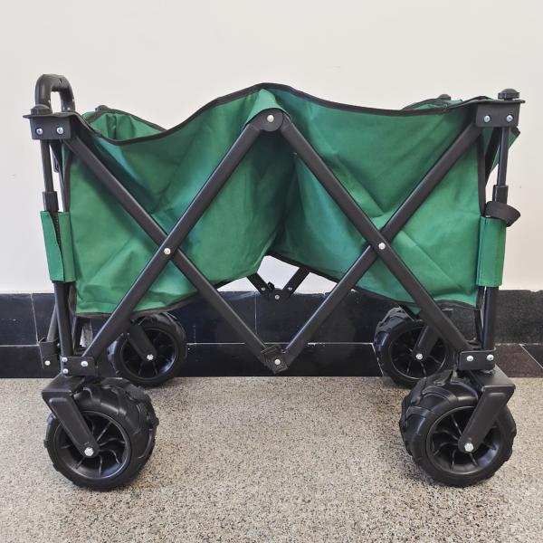 Double Deck Oxford Cloth Collapsible Beach Wagon Metal Frame Camping Wagon