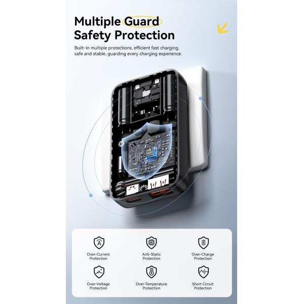 ESSAGER ES-CD48 Series 2 Ports 45W Type C Quick USB Fast Charger with ABS Material