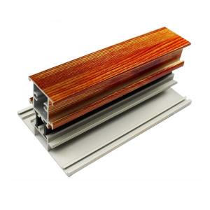 China T Shape Wood Finish Aluminium Profiles Length Customized For Glass Doors on sale