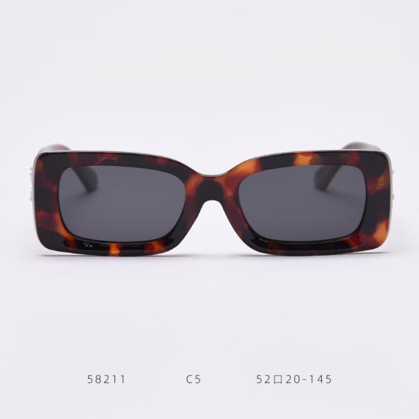 Colorful Lens Small 143MM Trendy Rectangle Frame Sunglasses BSCI TR90