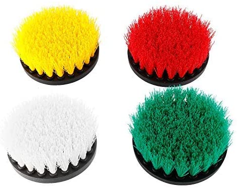 4PCS 4" Drill Brush Set Soft Medium and Stiff Power Scrubbing Brush