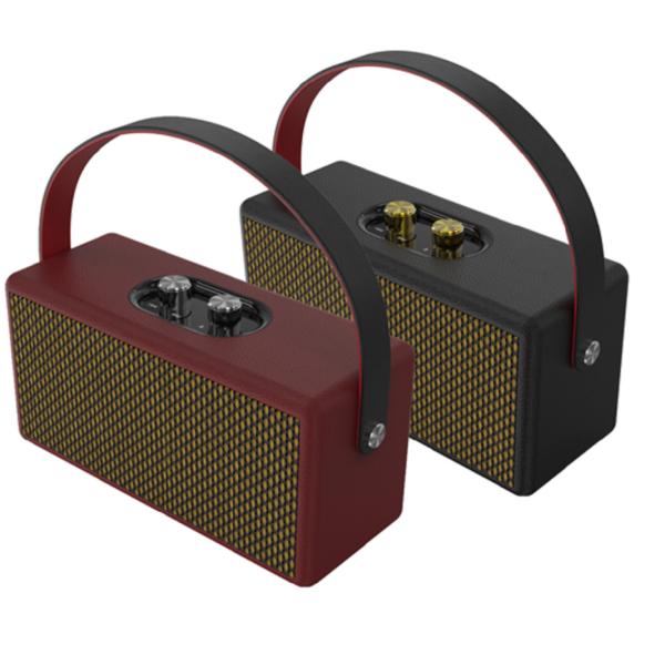 Retro Wooden Cabinet 2×2.5-inch Units With 60 Magnets 7W×2 Power 2400mAh Battery for Home Decor Enthusiasts Music Lovers Etc