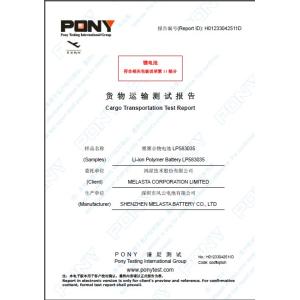 Shenzhen Melasta Battery Ltd Certifications