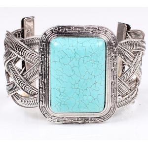 Cheap Classic retro alloy jewelry turquoise jewelry bracelet opening half wholesale