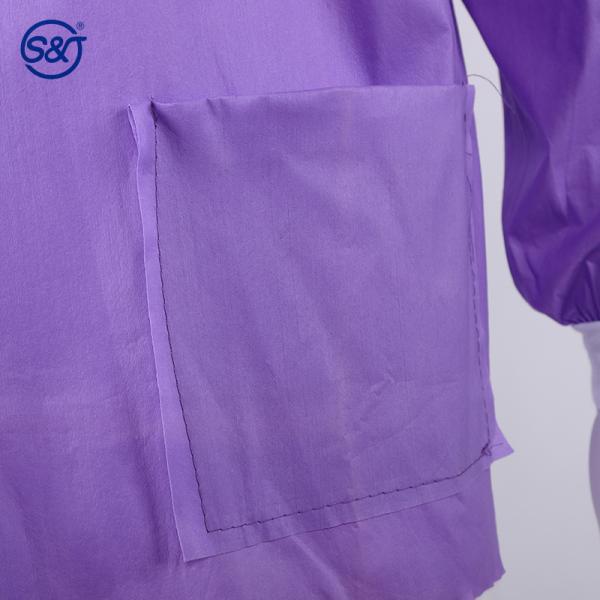 S&J Disposable nonwoven pp CPE isolation gown patient gown visitor gown lab jacket