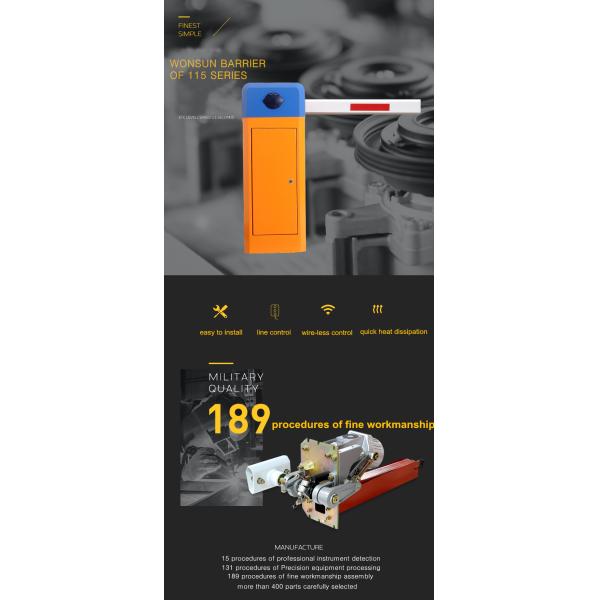 Automatic Driveway Barrier Gates / Car Parking Boom Barrier Gate IP44 Grade