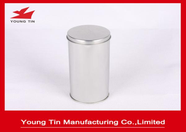 Quality FDA Blank Round Cylinder Metal Tinplate Canister Plain Color For Tea Storage for sale