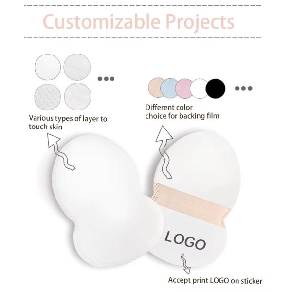 Waterproof Disposable Underarm Sweat Pads High Absorbency For Beauty Personal Care Products