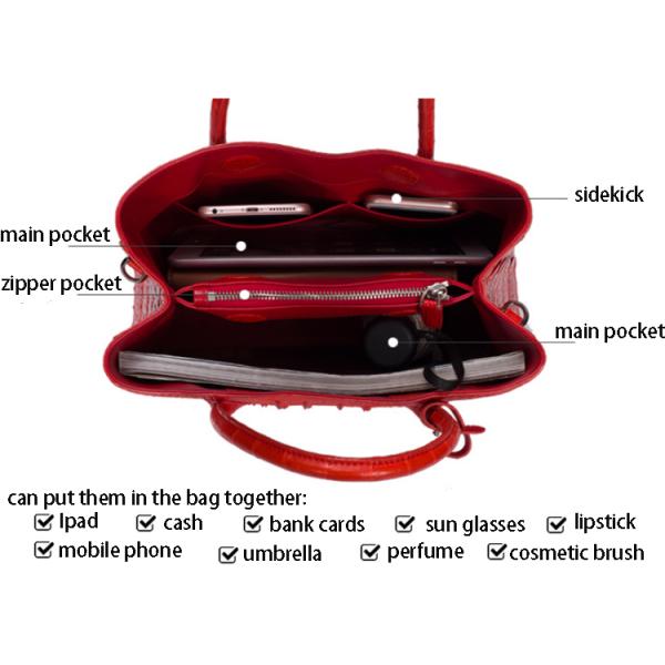 Genuine crocodile leather bag for women stylish high-capacity lady's handbag cross-body bag with one shoulder