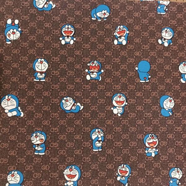 Printed Cartoon GD Letter Jingle Cat PVC Faux Leather Bags Phone Case Package Box Leather Fabric