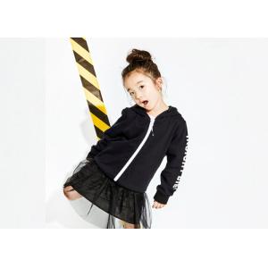 Cheap Trendy 100% Cotton Girls Fleece Hoodie , Casual Kids Cardigan Sweater wholesale