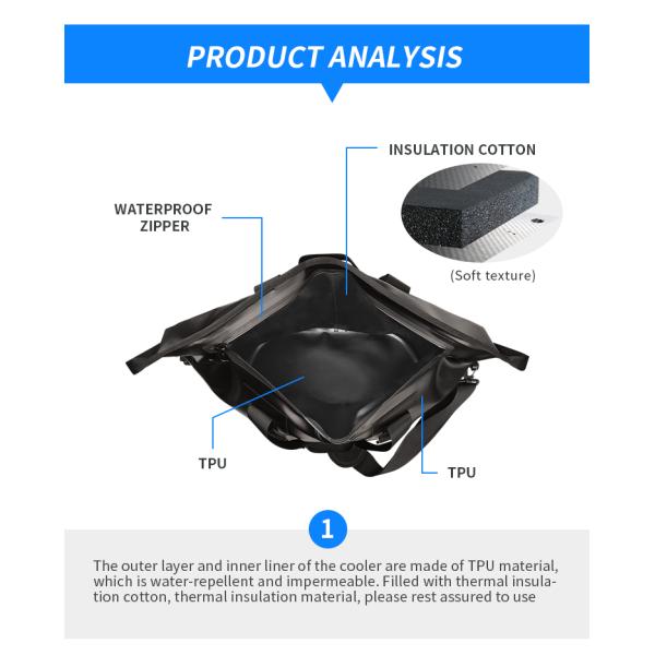 OEM Black Lunch Cooler Bag , Soft Sided Insulated Cooler For Outdoor Camping