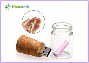 China Transparent Wood Glass Message In A Bottle Usb Flash Drive 4GB 8GB on sale