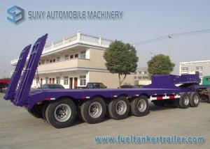 Cheap 60 T Heavy Lowbed Flatbed Semi Trailer , 4 Axles Flatbed Car Trailer wholesale