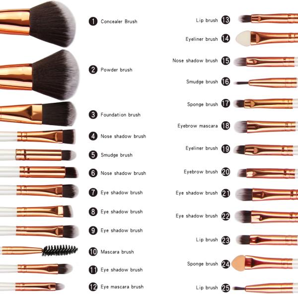 High quality Wood Handle Makeup Brushes Fan Brush best make up brush