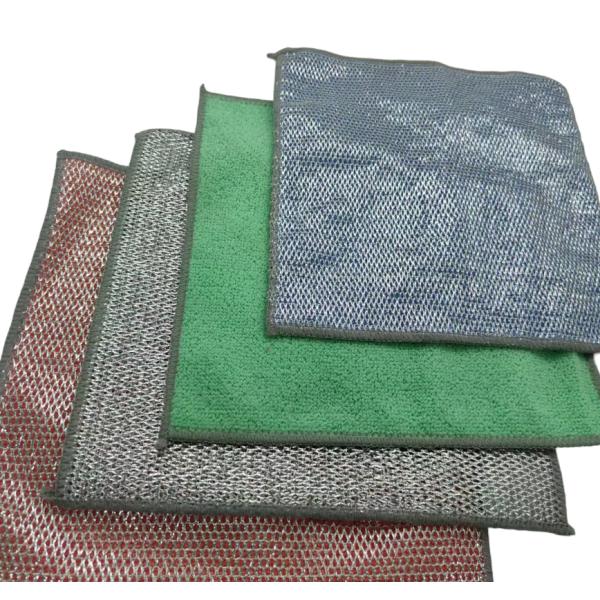 Green Silver Powder Composite Cleaning Cloth Durable Quick-Dry