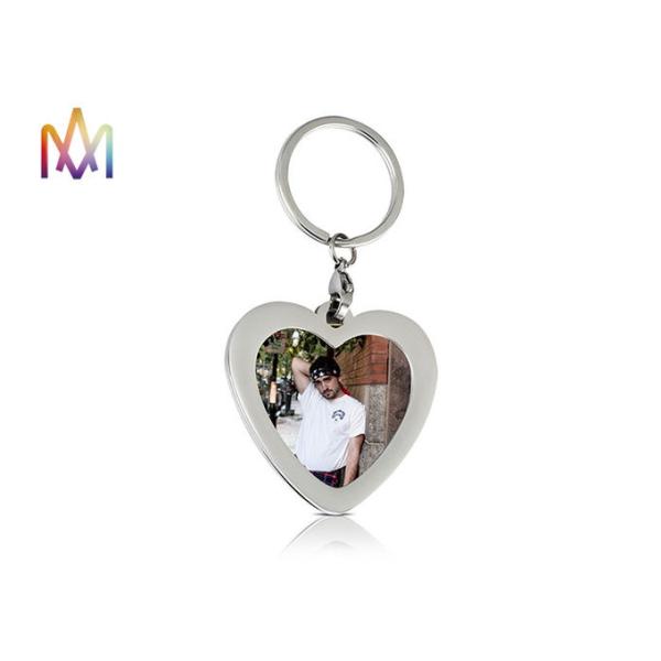 SS304 Heart Shaped Photo Frame Custom Shaped Keychains