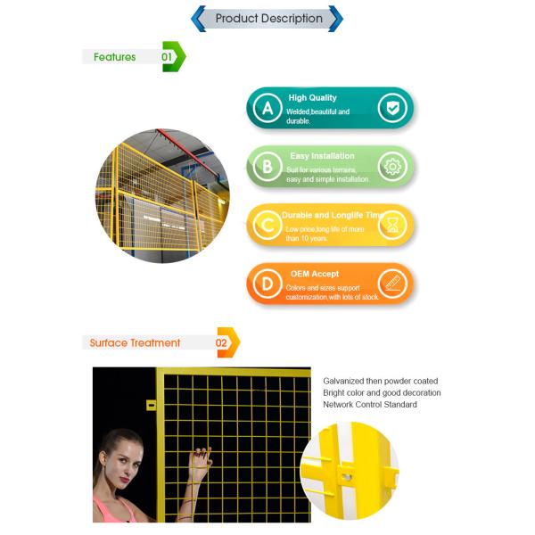 11ga 8ft Height Construction Site Fence Panels With Powder Coated