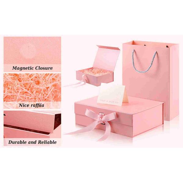 FSC BSCI Personalized Hot Stamping Printed Paper Gift Bags And Box Set With Logo