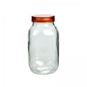 China OEM 950ML Glass Mason Jar Food Storage Round And Square Shape on sale