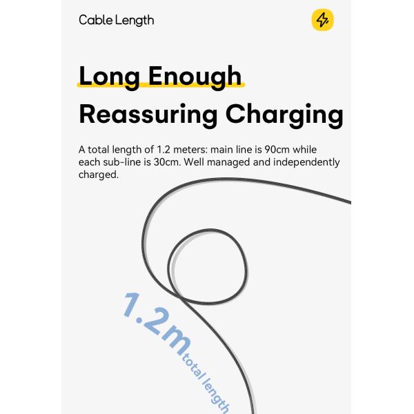 ESSAGER ES-X66 2 in 1 Cable USB C to Type C Lighting Data Charging Cable