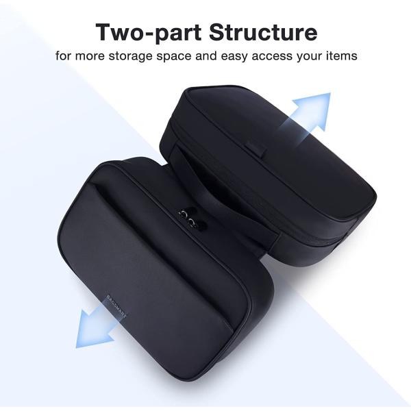 Water Resistant Bathroom Toiletries Organizer PU Leather Cosmetic Bags For Men Women