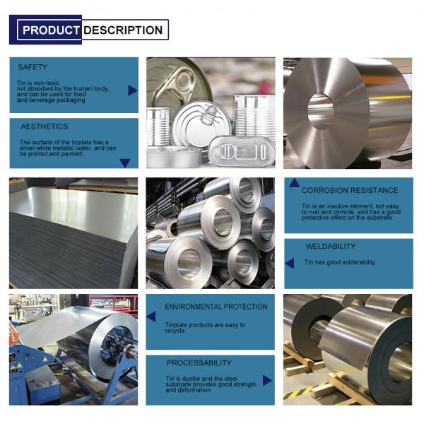 Tinplate Spcc Bright 2.8/2.8 0.4mm Tin Coating 2.8/2.8 g/m2 for Tinplate Chemical Packaging Solutions