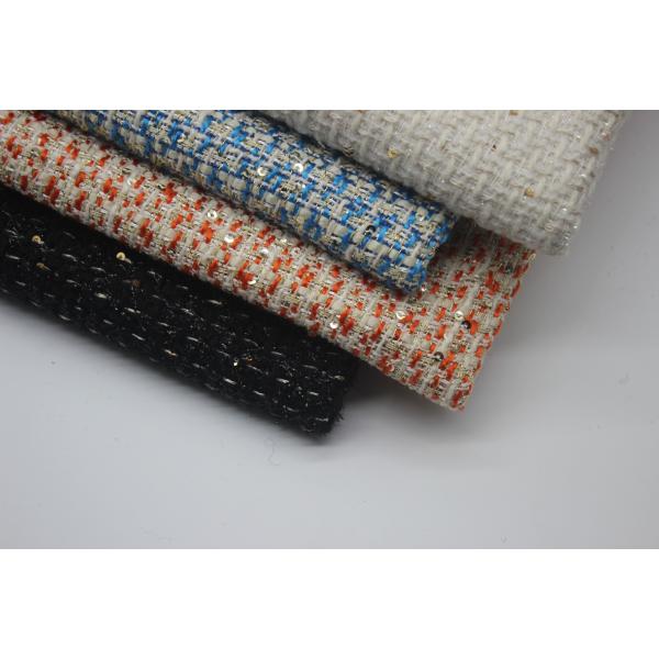 Stock a Roll Wholesale Luxury New Design 100 Polyester Yarn Dyed Tweed Fabric for Autumn and Winter Women's Coat Clothing