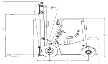 ISUZU 6BG1 Diesel Engine Forklift A-SF50 3m Lifting Height