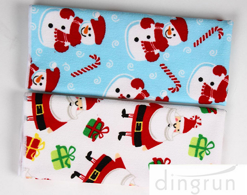Custom Printed Microfiber Kitchen Towels Christmas Design Low Cadmium