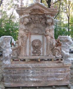 China Garden stone wall fountain carving statue water fountain ,stone carving supplier on sale