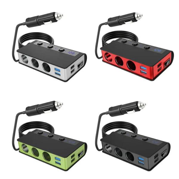 Fast Electric Car Ev Charging Station Display Car Adapter Charger With Charging For Phone For Cell Phone Car Charger Inverter