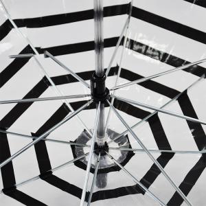 Small Manual Open See Through Umbrella Stripe Transparent Bubble Umbrella