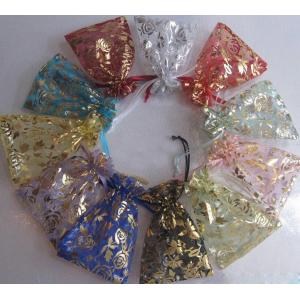 Cheap Transparent Drawstring Jewelry Pouch Screen Printing Logo Wedding Gift Bags wholesale