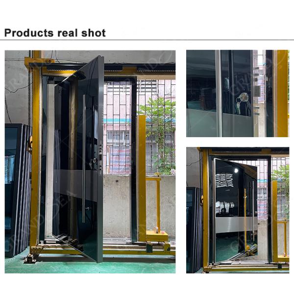 Modern American Luxury Black House Main Exterior Security Stainless Steel Front Entry Doors With Smart Lock