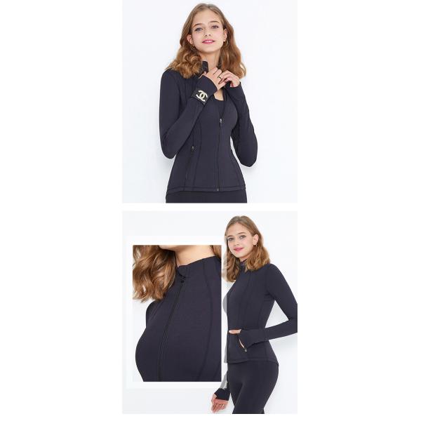 Front Zip Women Yoga Jacket Women Fitness Apparel Yoga Thumb Hole
