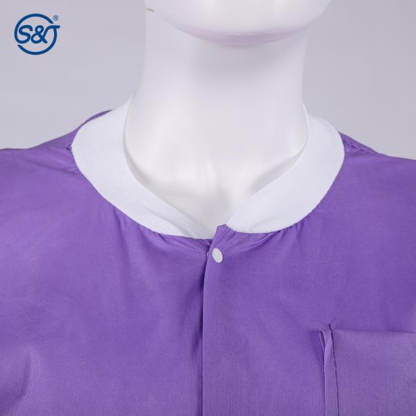 S&J Disposable nonwoven pp CPE isolation gown patient gown visitor gown lab jacket