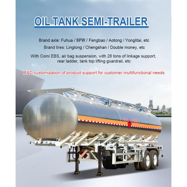 38000 Liter Large Capacity Tank Semi Trailer Stainless Steel Fuel Delivery Tankers Oil Tank Trailer