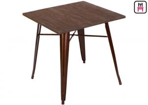 China Quare Counter Height Dining Table , Solid Wood Top Metal Bast Replica Tolix Dining Table  on sale
