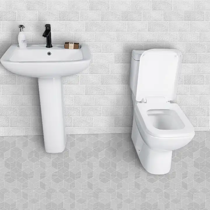 Indoor Bathroom Sanitary Ware Ceramic Toilet And Basin Combo Set